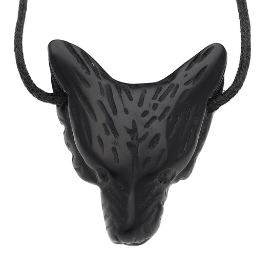 Obsidian Wolfskopfanhänger
