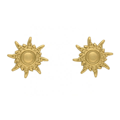 Sonnenohrstecker Edelstahl goldfarben | 12 mm Durchmesser