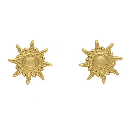Sonnenohrstecker Edelstahl goldfarben | 12 mm Durchmesser