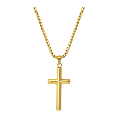 Kreuz-Anhänger klassisch 45 mm — Edelstahl, Kette 55 cm