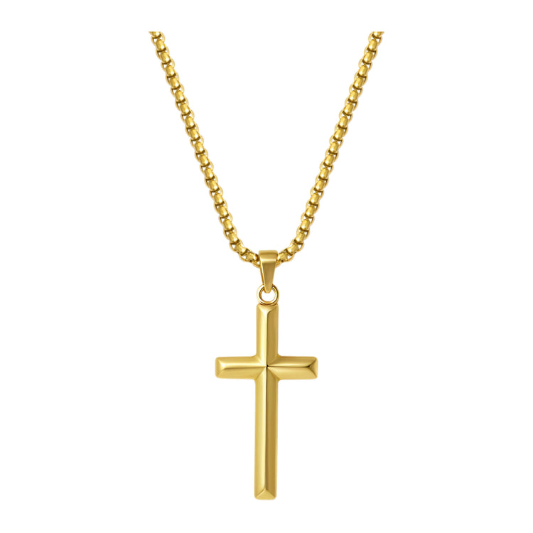 Kreuz-Anhänger klassisch 45 mm — Edelstahl, Kette 55 cm