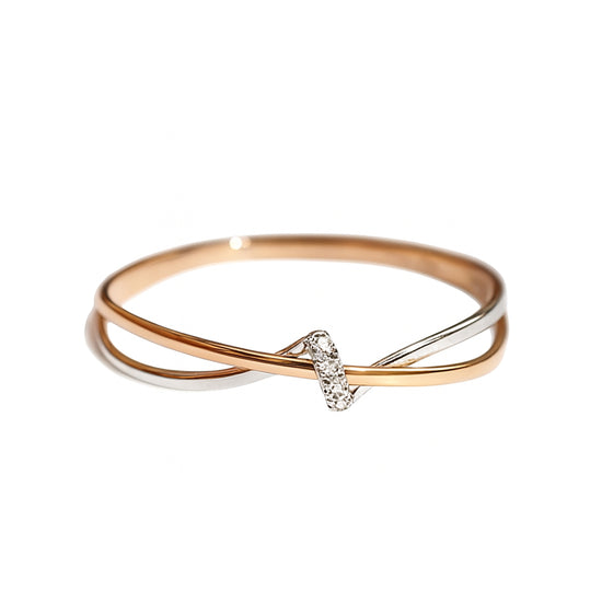 Sterlingsilber Ring Criss-Cross mit Zirkonia – 925er Silber