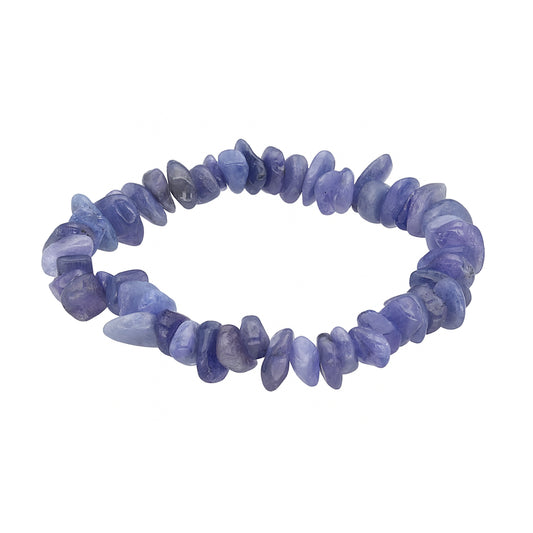 Tanzanit Splitterarmband – Naturstein Edelstein-Armband, dehnbar