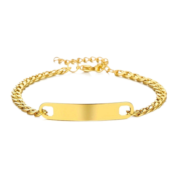 ID-Armband Herren — Edelstahl, Gravurplatte, 20,5 + 5 cm