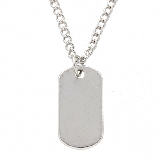 Dog-Tag-Anhänger — Edelstahl an Panzerkette, 55 cm
