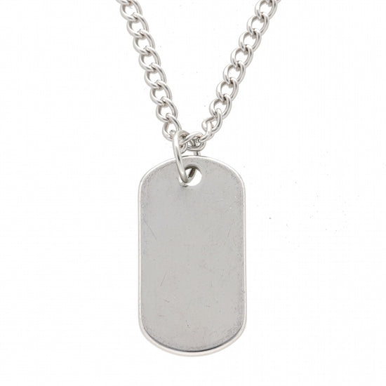 Dog-Tag-Anhänger — Edelstahl an Panzerkette, 55 cm