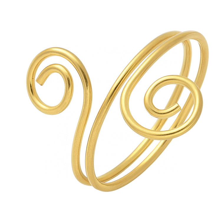 Offener Edelstahl-Ring Gold – 18k vergoldet, verstellbar Unisex
