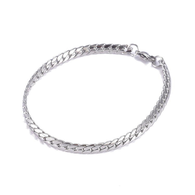 Herren-Armband Panzerkette — Edelstahl, 5 mm breit, 20,7 cm