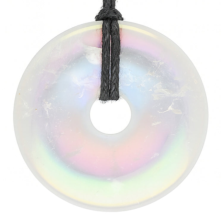 Angel Aura Bergkristall Donut 40 mm – Edelstein-Anhänger