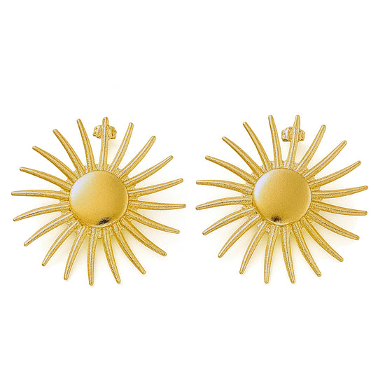 Sonnenohrstecker 18K vergoldet – Sonnenform 49 mm, Edelstahl