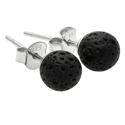 Lava Ohrstecker 6 mm | 925er Silber
