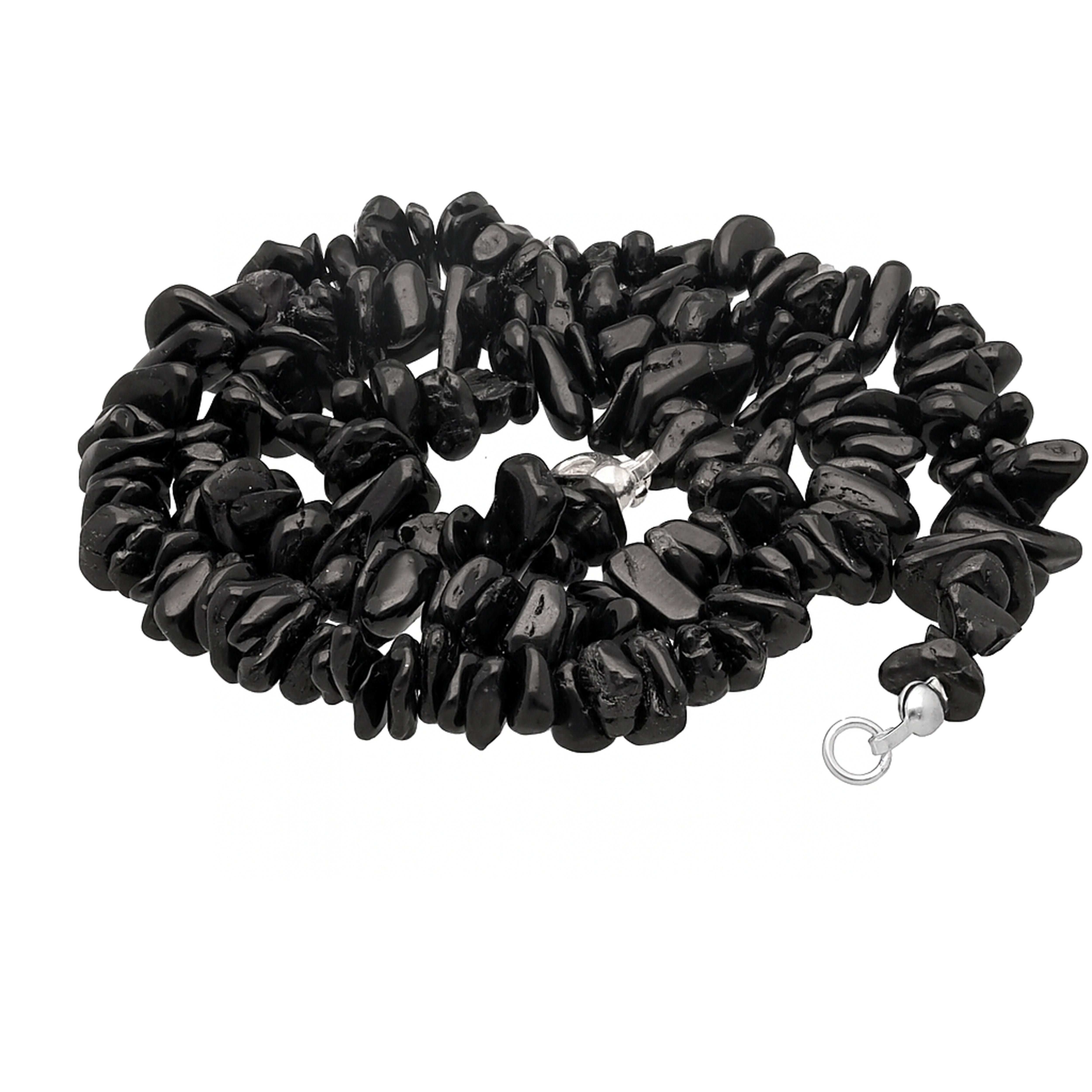 Tourmaline, black (Schorl) chip necklace | 45cm with clasp