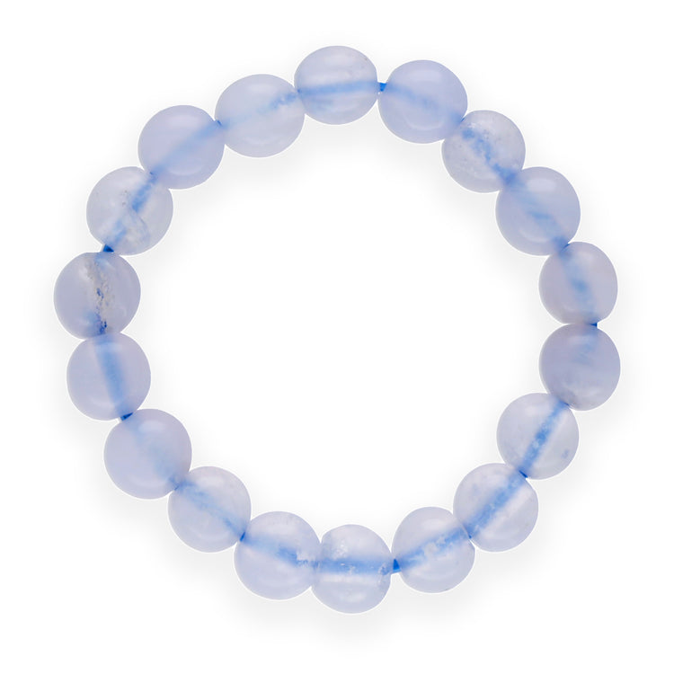 Chalcedon, blau | elastischer Kugelring