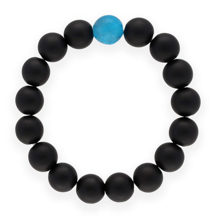 Onyx, matt + Apatit | elastischer Kugelring