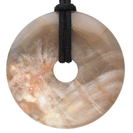 Mondstein Donut | 40 mm Anhänger + Baumwollband