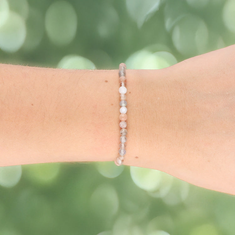 Mondstein | facettiertes Armband | 4 mm