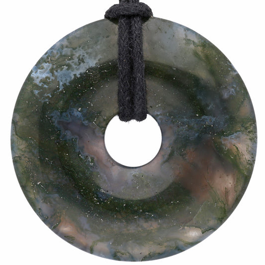 Moosachat Donut | 40 mm Anhänger + Baumwollband
