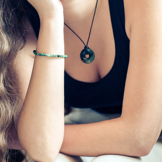 Moosachat Mini-Kugelarmband | 4 mm