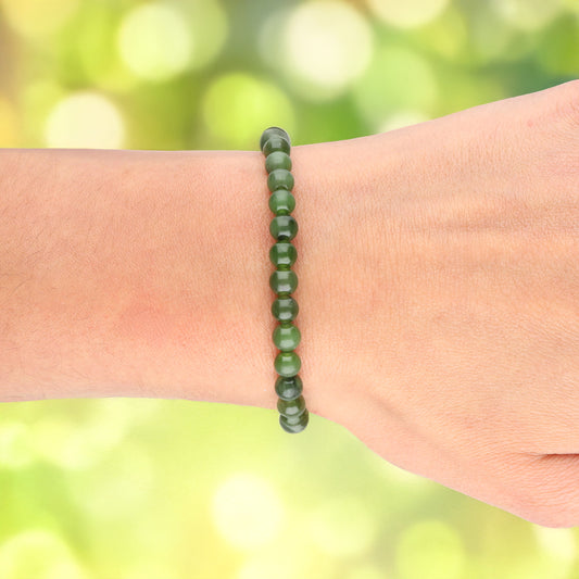 Jade (Nephrit) Kugelarmband | 6 mm