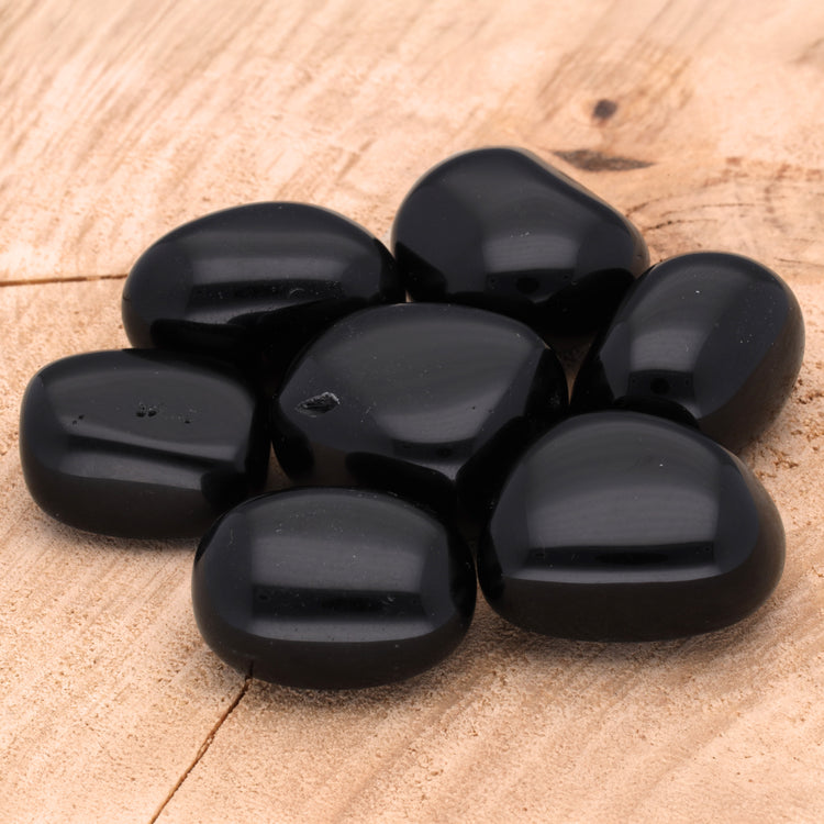 Obsidian, schwarz Trommelstein
