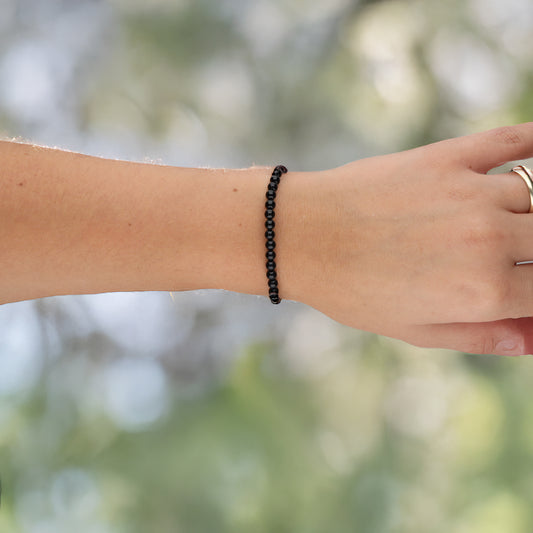 Onyx Mini-Kugelarmband | 4 mm