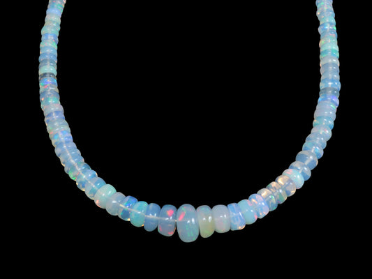Opal Perlenkette | 45 cm | Hochwertige Edelsteinkette mit Verschluss