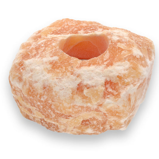 Orangencalcit Teelichthalter