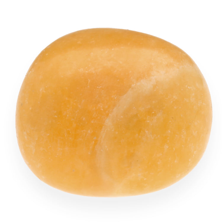 Orangencalcit Trommelstein