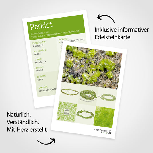 Peridot Splitterkette | 45 cm Verlängerung mit Verschluss