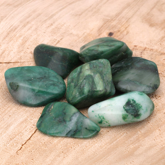 Prasem (afrikanische Jade) Trommelstein