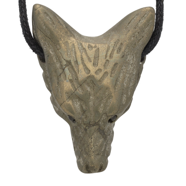 Pyrit Wolfskopfanhänger
