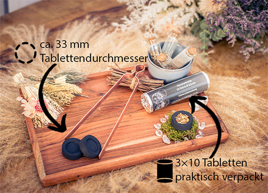 Räucherkohle Ø 3,3 cm | 3 x 10 Stück