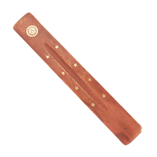 Wooden Incense Stick Holder Sun and Stars