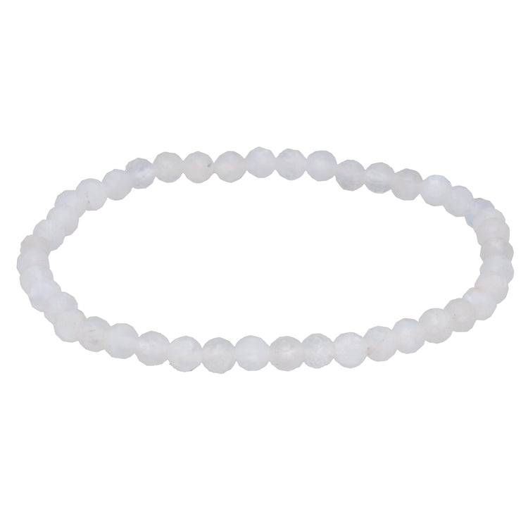 Piedra lunar arcoíris | pulsera facetada | 4 mm