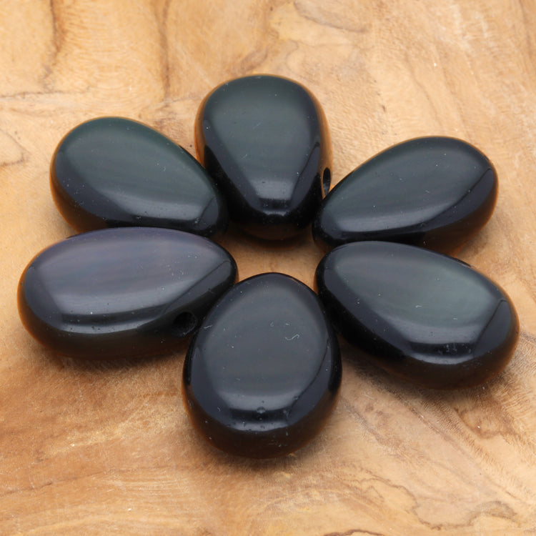 Pendentif goutte en obsidienne arc-en-ciel