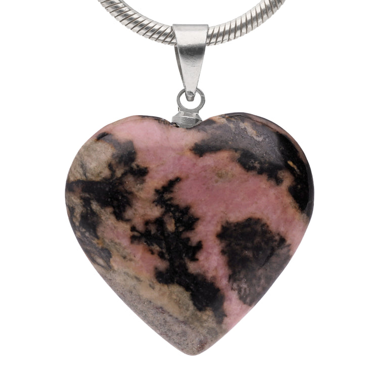 Rhodonite Heart Pendant | 2x2 cm