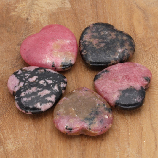 Rhodonit Herz | Handschmeichler 2x2 cm