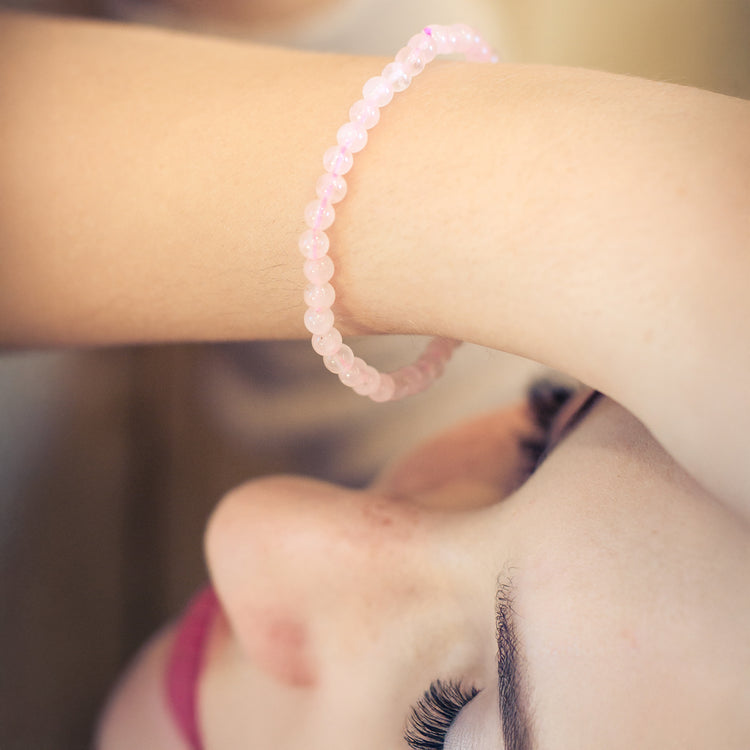 Rosenquarz Mini-Kugelarmband | 4 mm