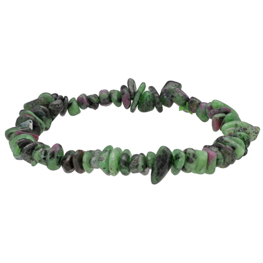 Zoisit mit Rubin Splitterarmband