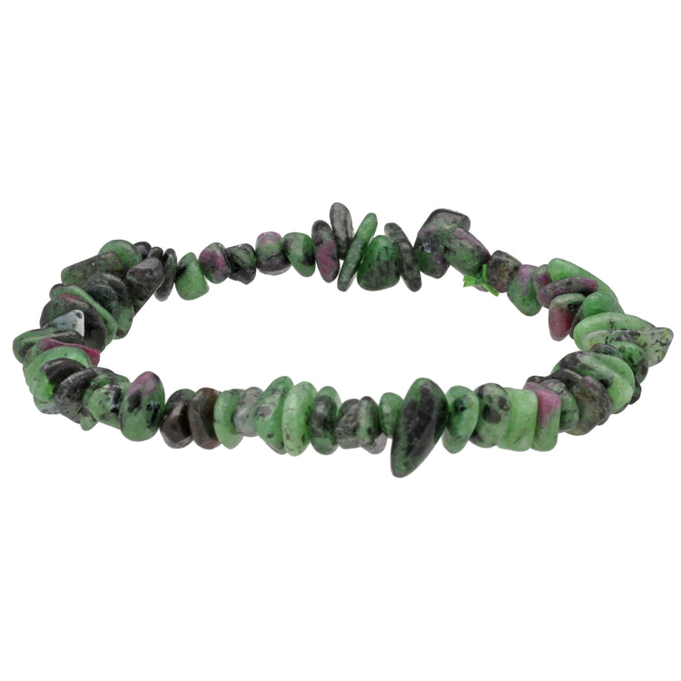 Zoisit mit Rubin Splitterarmband