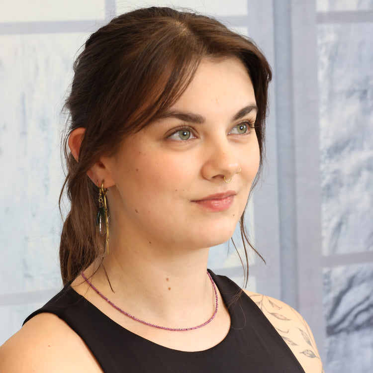 Rubin 2 mm Perlenkette facettiert | 45 cm + Silberverschluss