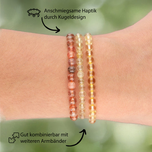 Rutilquarz Mini-Kugelarmband | 4 mm