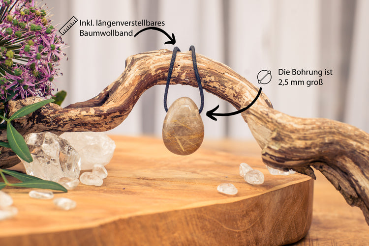 Colgante gota de cuarzo rutilado