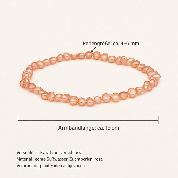 Süßwasser-Perlen-Armband Rosa – ca. 19 cm, zarter Glanz