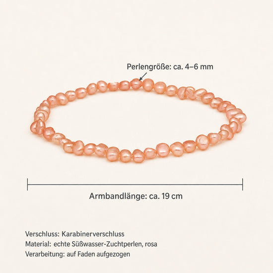 Süßwasser-Perlen-Armband Rosa – ca. 19 cm, zarter Glanz
