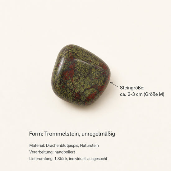 Drachenblutjaspis Trommelstein Größe M (2-3 cm) – Naturstein Handschmeichler