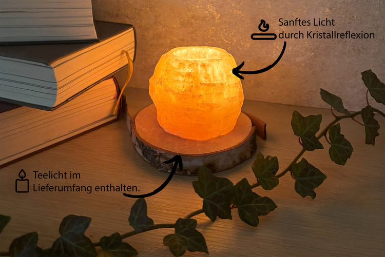 Salzkristall Teelichthalter