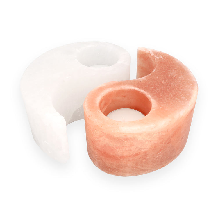 Salzkristall Teelichthalter "Yin&Yang"