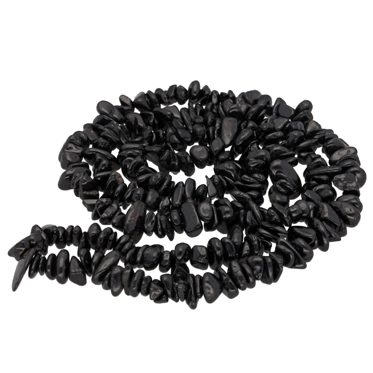Turmalin, schwarz (Schörl) Splitterkette | 90 cm