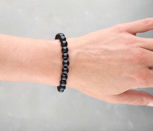 Schungit Kugelarmband | 8 mm